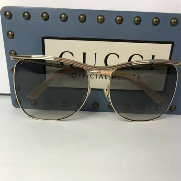 New Authentic Gucci Grey Square Ladies Sunglasses GG0820S 001 63 Made in Italy main image 5